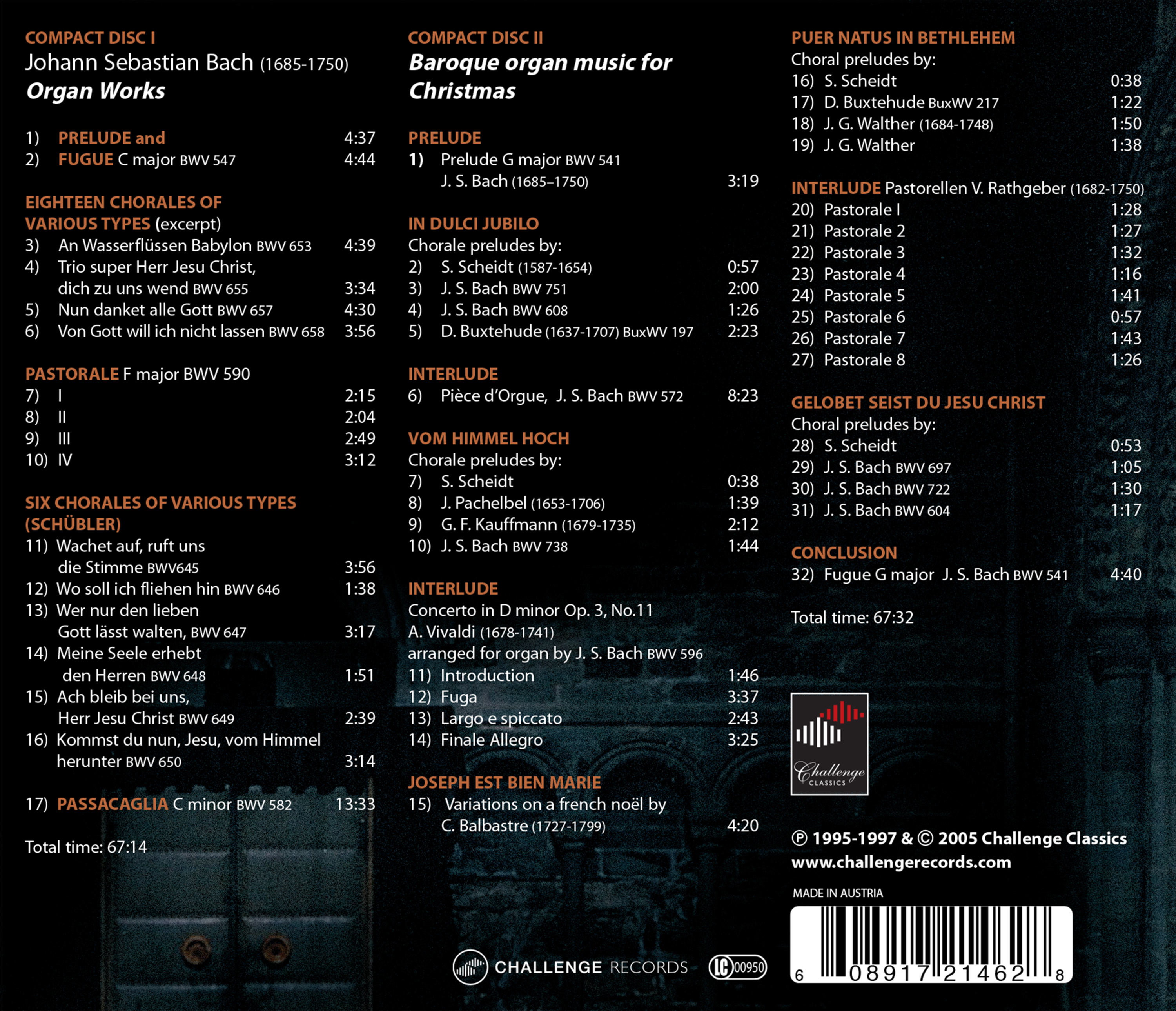 Cover: Baroque Organ Music
