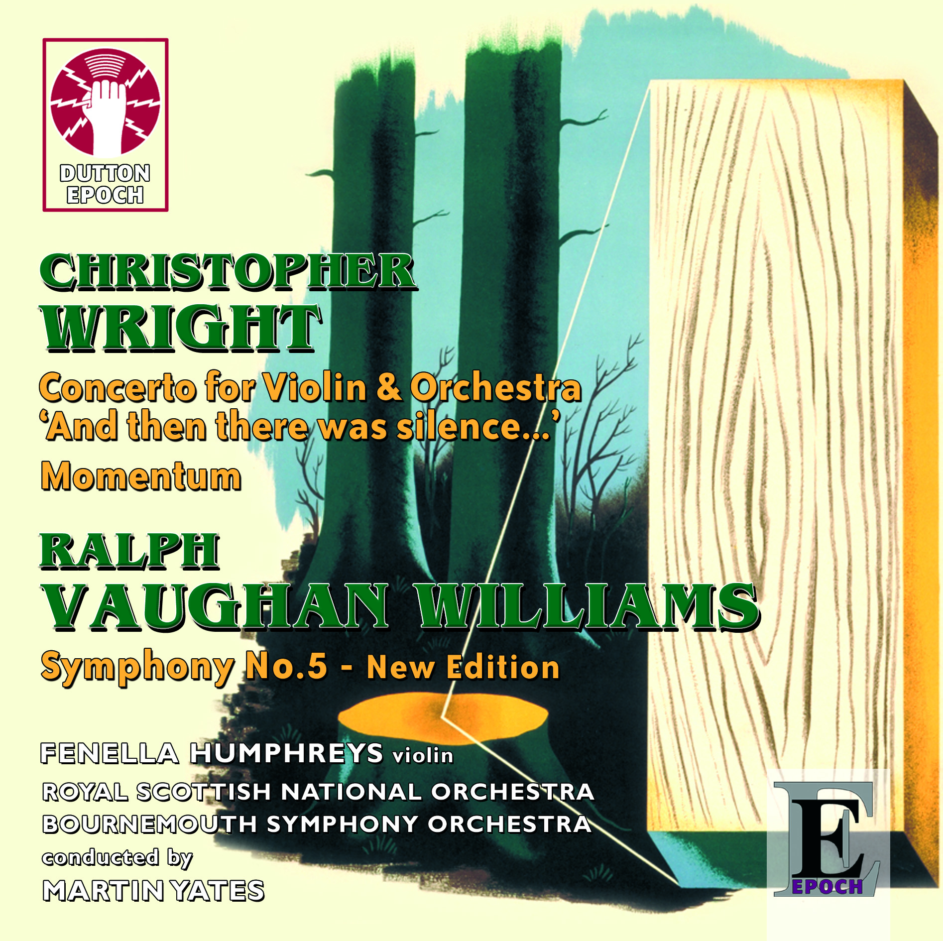 Cover: Christopher Wright - Momentum & Violin Concerto/Ralph Vaughan Williams - Symphony No.5 (new edition)