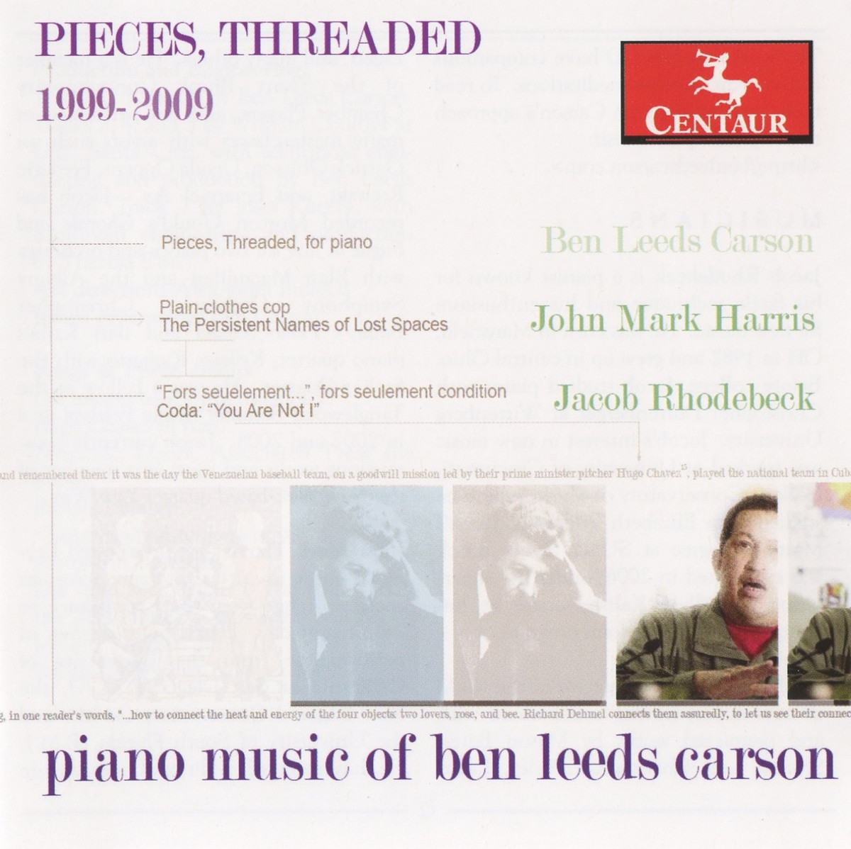 Cover: Pieces, Threaded Piano Music Of Ben Leeds Carson