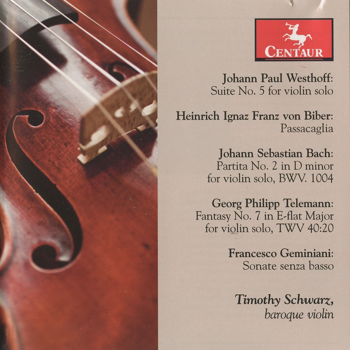 Cover: Suite 5 For Solo Violin/partita No. 2 In D Min/...
