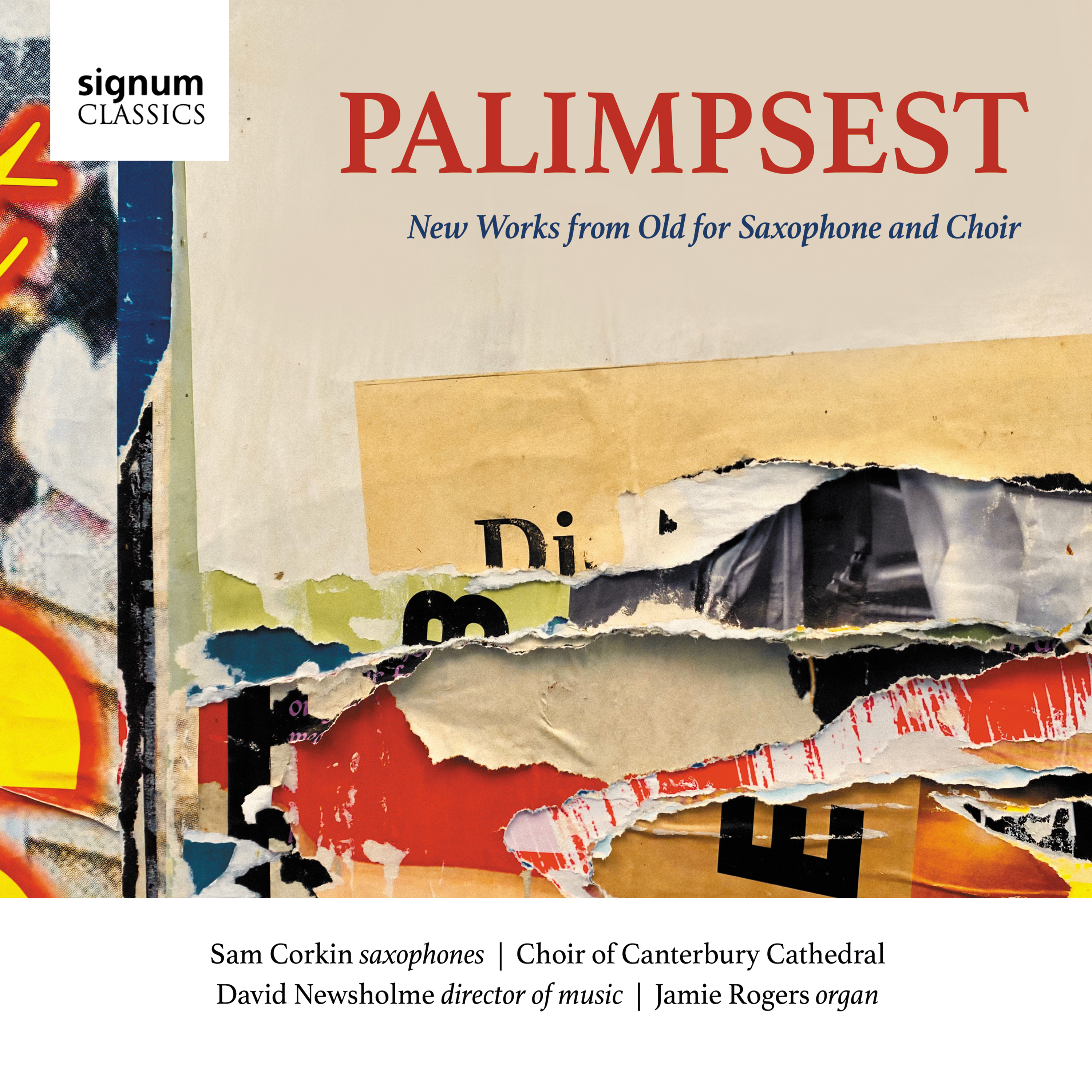 Cover: Palimpsest New Works from Old for Saxophone and Choir