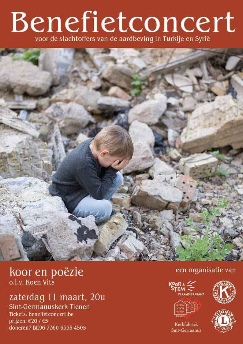 Benefietconcert voor de slachtoffers van de aardbeving in Turkije en Syrië